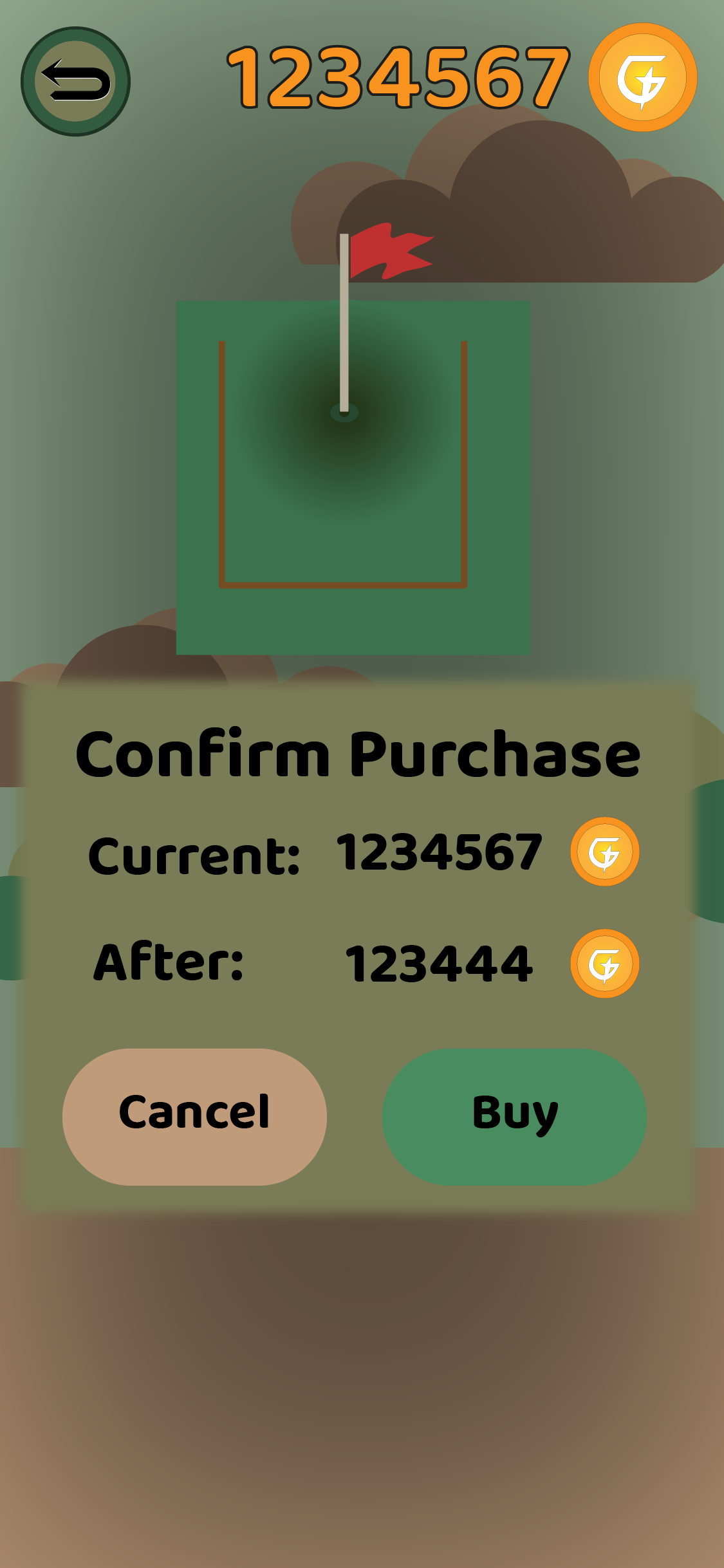 Mini-Golf Mobile Game User Interface